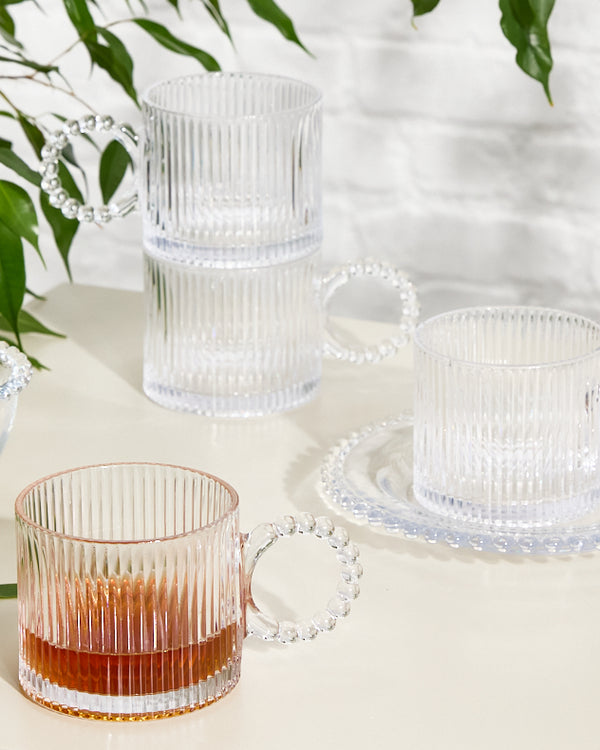 Dibor Bella Perle Ribbed Glass Mug