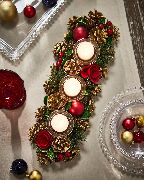 Dibor Berries & Baubles Triple Tealight Holder