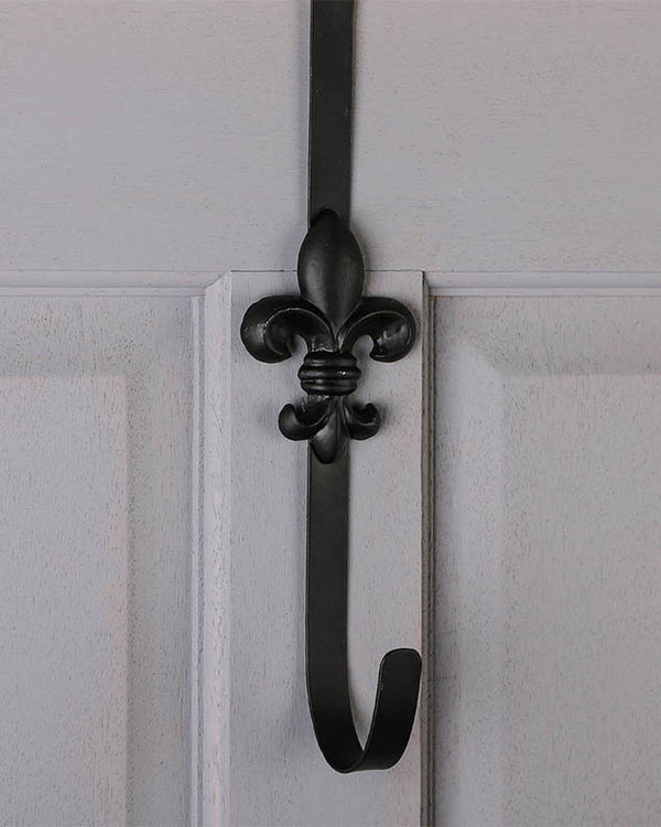 Dibor Black Fleur De Lys Wreath Hanger