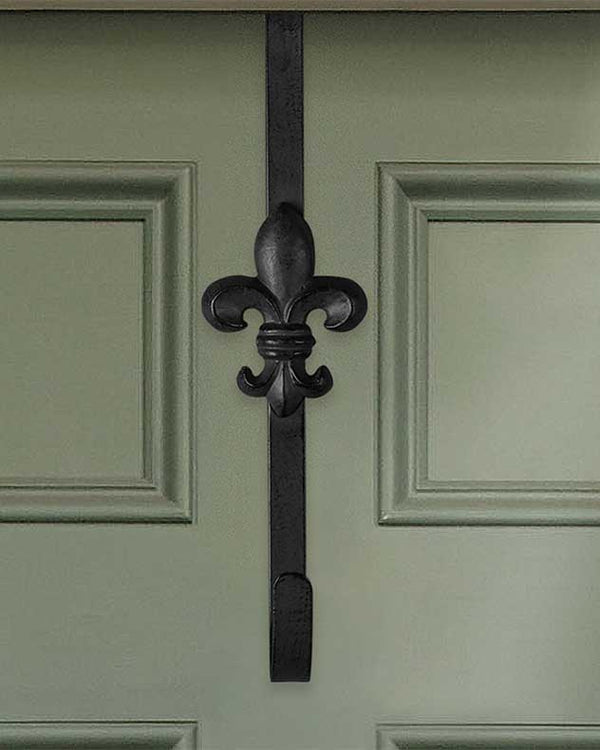 dibor Black Fleur de Lys Wreath Hanger