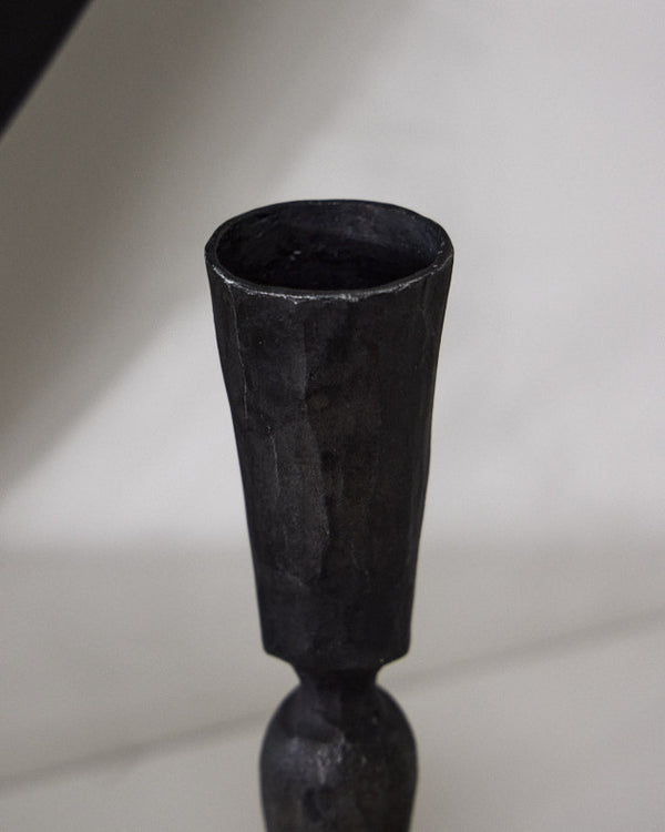 Dibor Black Fluted Candle Stick