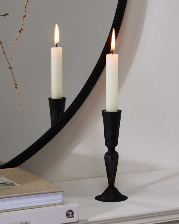 dibor Black Fluted Candle Stick