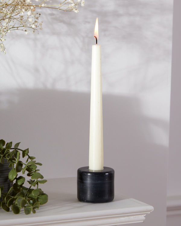 Dibor Black Marble Candlestick Holder