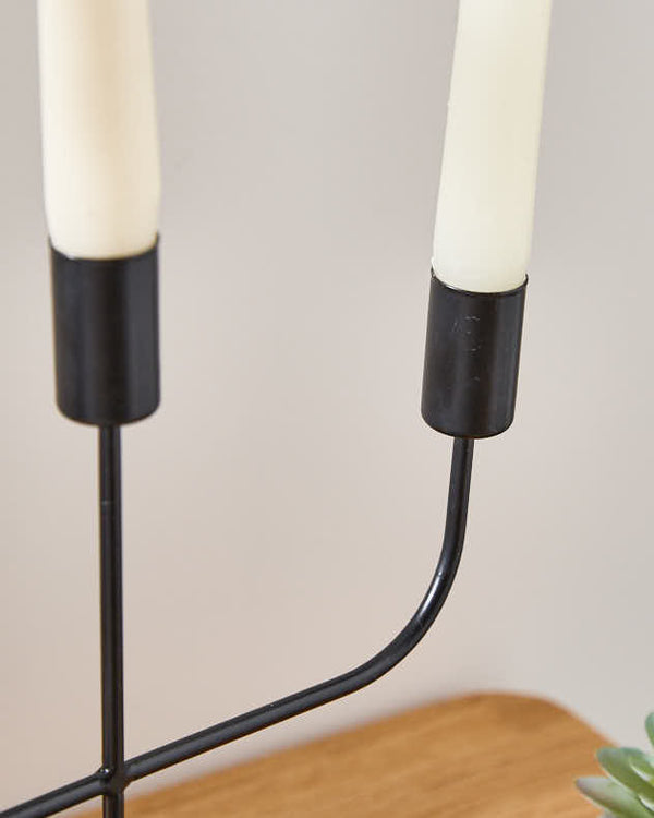 Dibor Black Metal Trio Candle Holder