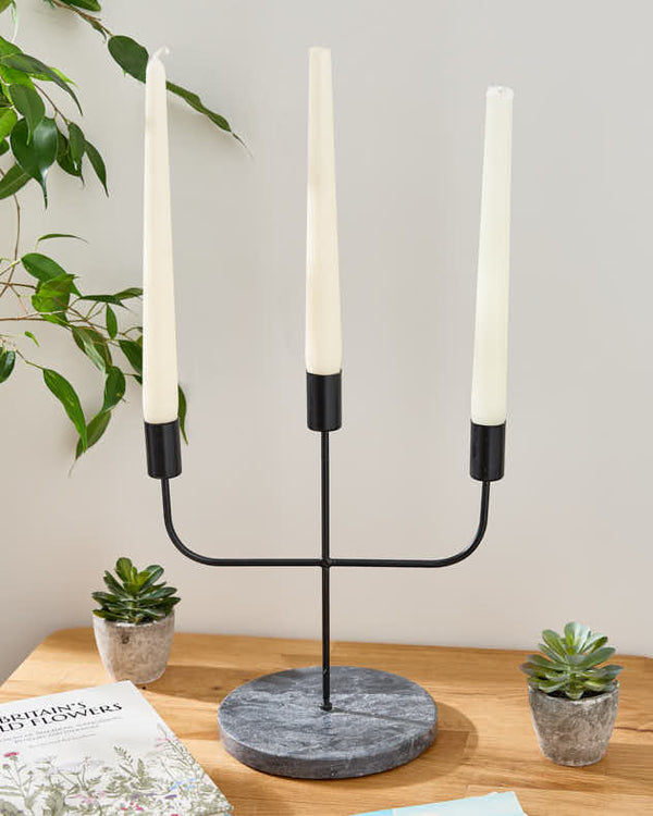 dibor Black Metal Trio Candle Holder
