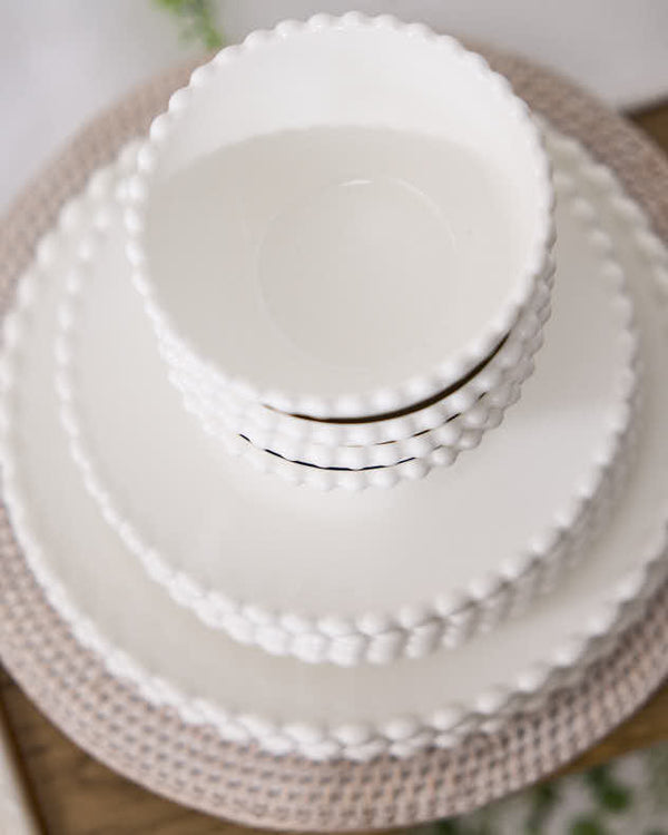 Dibor Blanche Perle Beaded Dinnerware Collection