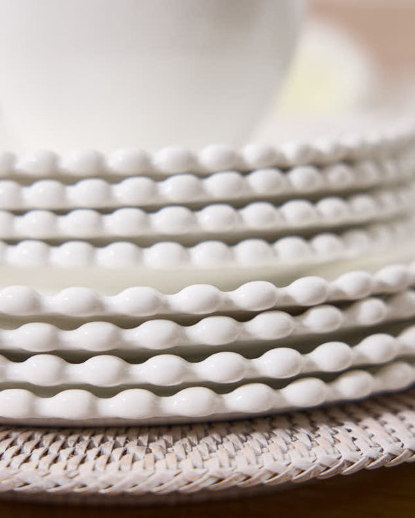 Dibor Blanche Perle Beaded Dinnerware Collection