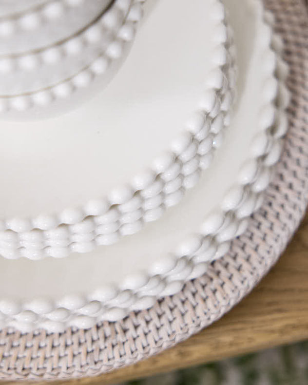 Dibor Blanche Perle Beaded Dinnerware Collection