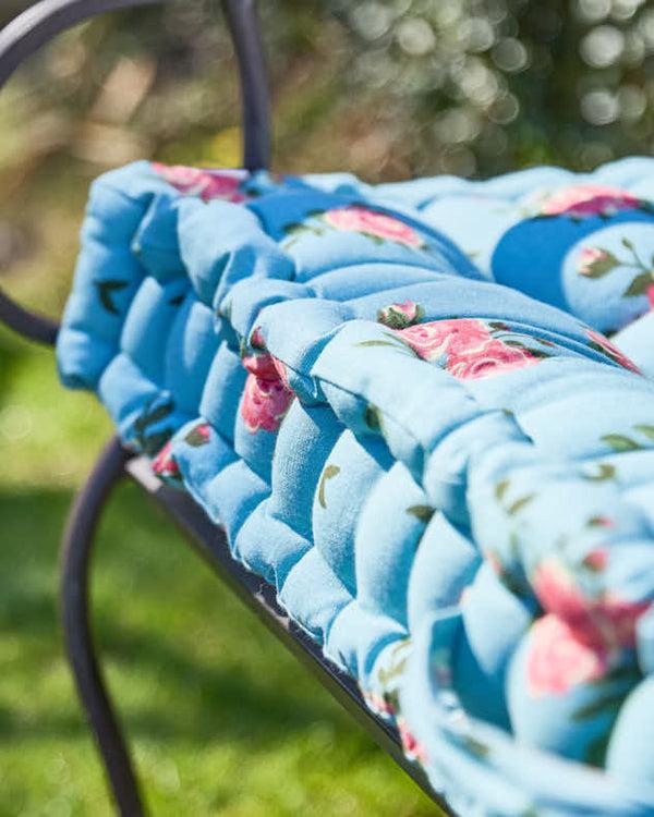 Dibor Blue Rose Garden Bench Cushion