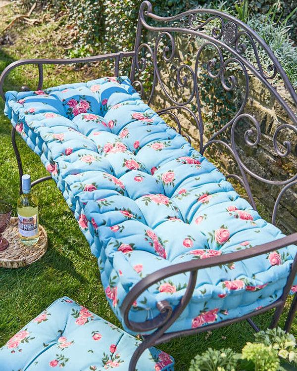 dibor Blue Rose Garden Bench Cushion