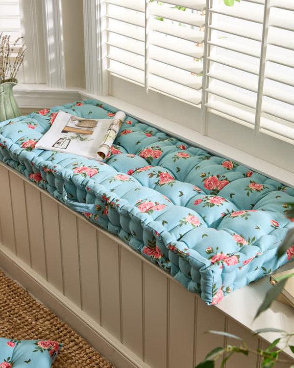 dibor Blue Rose Indoor Bench Cushion