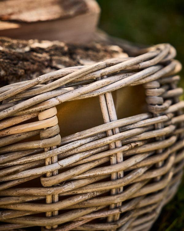 Dibor Boat Shaped Rattan Log Basket