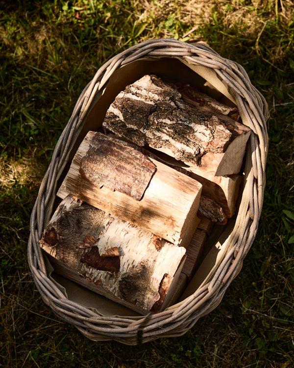 Dibor Boat Shaped Rattan Log Basket