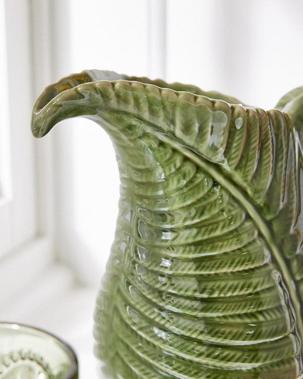 Dibor Botanical Green Leaf Jug Vase