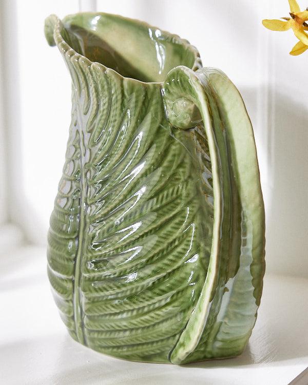 Dibor Botanical Green Leaf Jug Vase