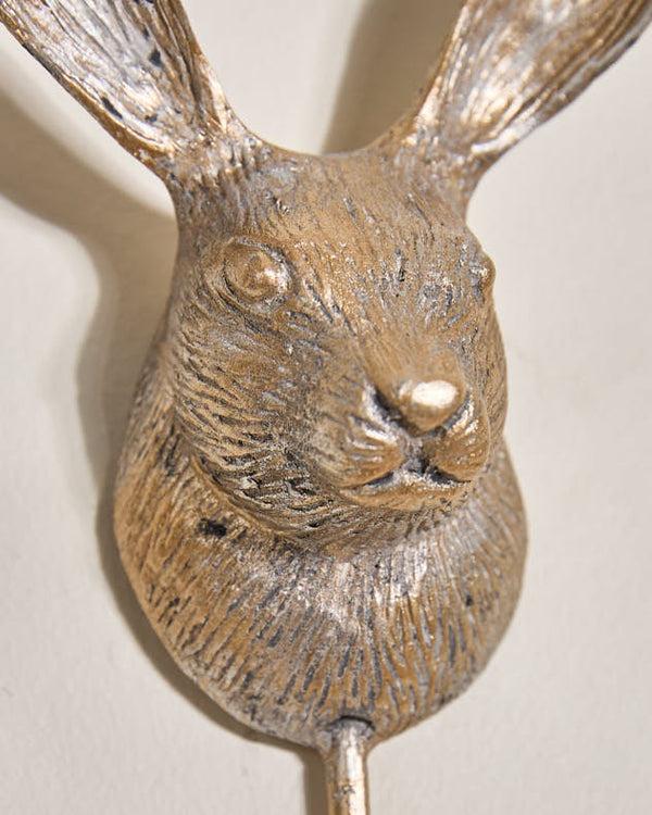 Dibor Brass Effect Metal Hare Wall Hook