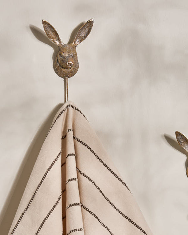 Dibor Brass Effect Metal Hare Wall Hook