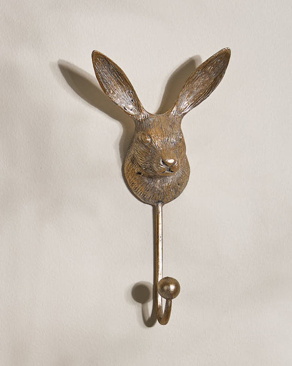 dibor Brass Effect Metal Hare Wall Hook