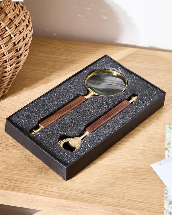 Dibor Brass Magnifying Glass & Bottle Opener