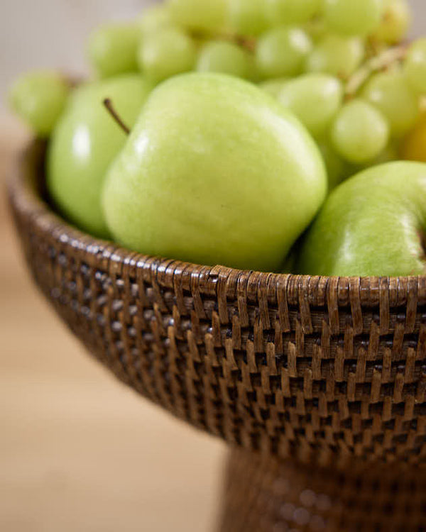 Dibor Brown Rattan Fruit Bowl