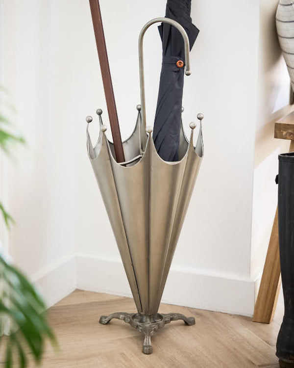 dibor Brushed Silver Umbrella Stand