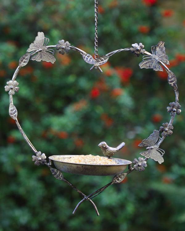 Dibor Butterfly Hanging Heart Bird Feeder