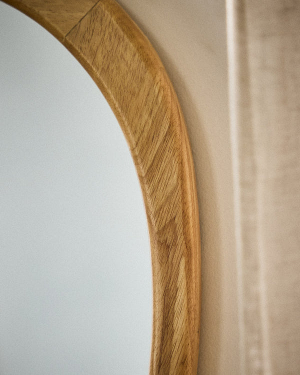 Dibor Camares Wood Organic Pebble Mirror