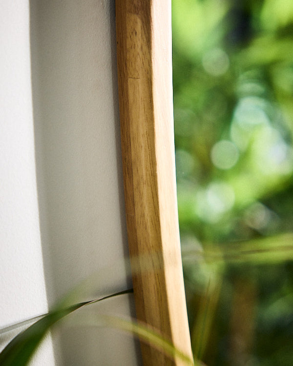 Dibor Camares Wood Organic Pebble Mirror