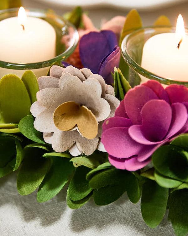 Dibor Camerton Triple Floral Candle Holders