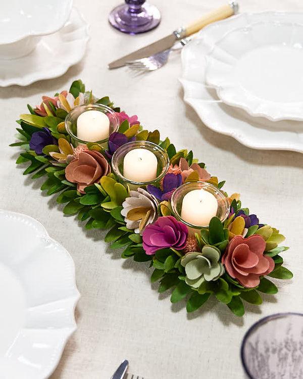 dibor Camerton Triple Floral Candle Holders