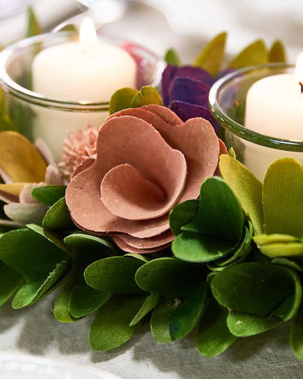 Dibor Camerton Triple Floral Candle Holders