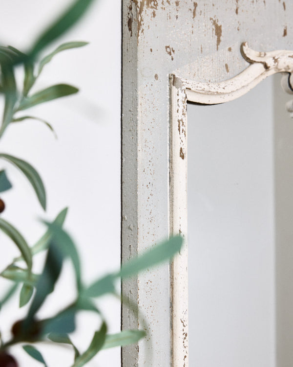 Dibor Carteret White Wood Wall Mirror