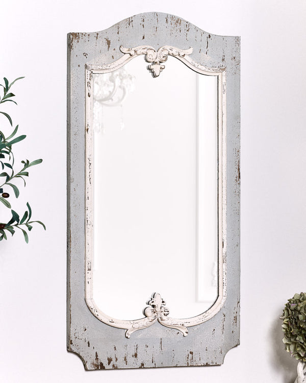 dibor Carteret White Wood Wall Mirror