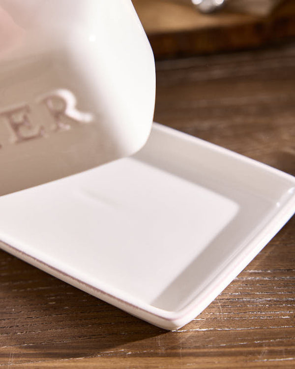 Dibor Ceramic Embossed Butter Dish