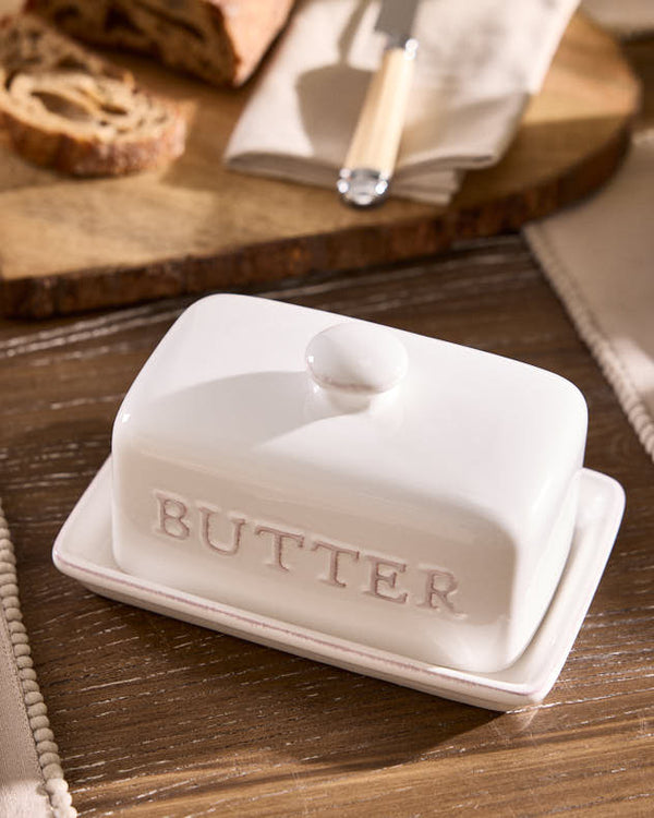 dibor Ceramic Embossed Butter Dish