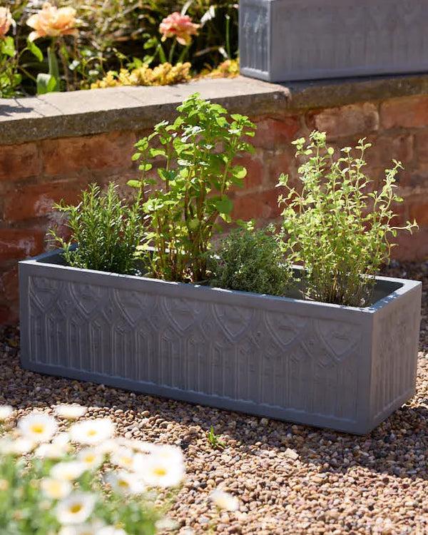 Dibor Chartres Grey Gothic Arch Planter Collection