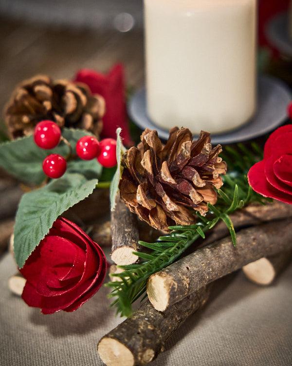 Dibor Christmas Rose Pillar Candle Holder