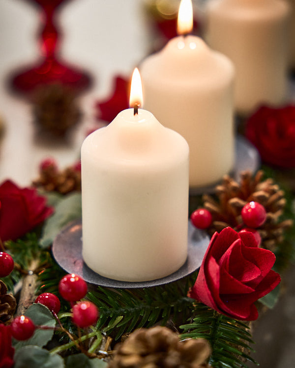 Dibor Christmas Rose Pillar Candle Holder