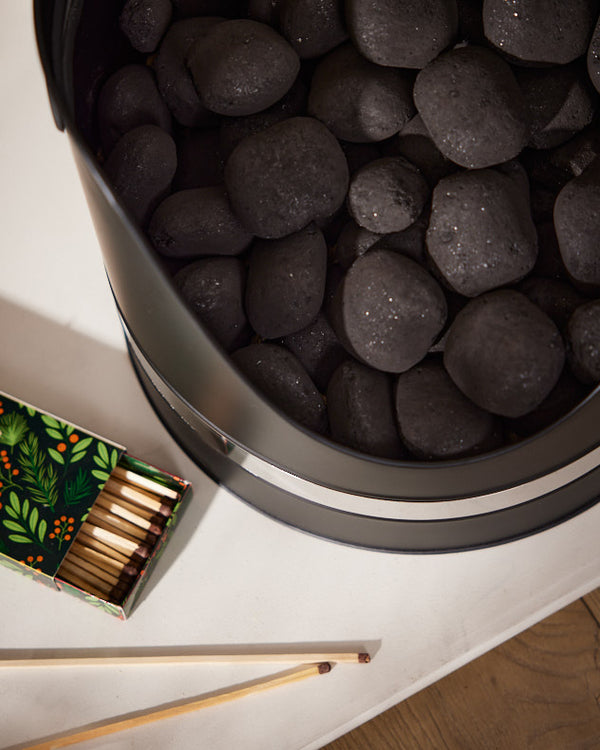 Dibor Chrome Band Coal Bucket