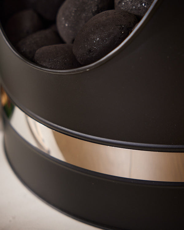 Dibor Chrome Band Coal Bucket