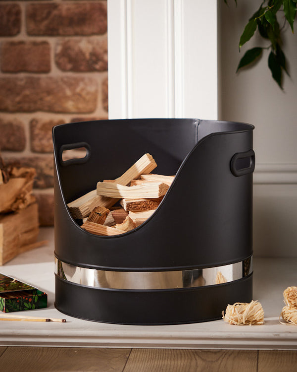 dibor Chrome Band Kindling Bucket