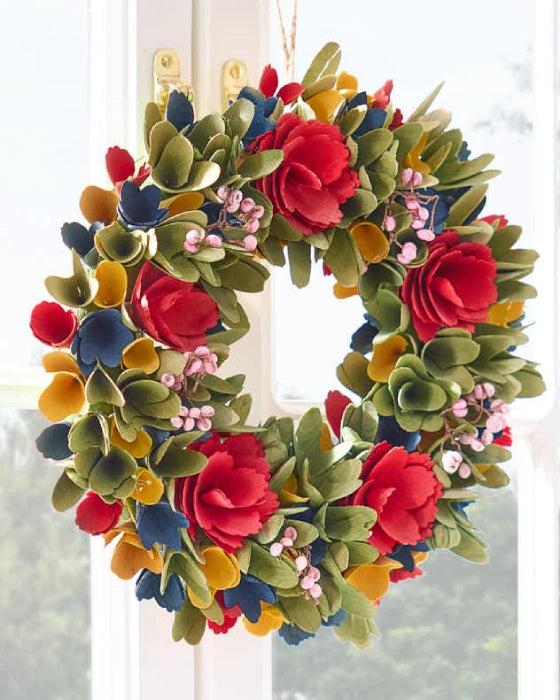 Dibor Colourful Blooms Door Wreath 35cm