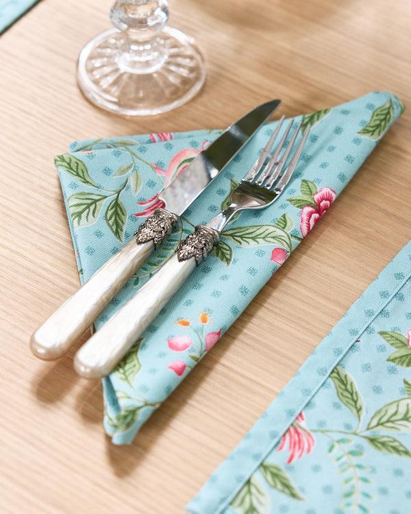 Dibor Cordelia Floral Set Of 6 Cotton Napkins