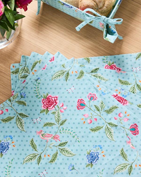 Dibor Cordelia Floral Set Of 6 Cotton Napkins