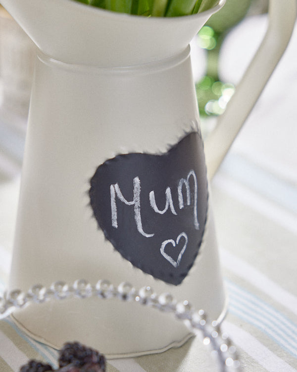 Dibor Country Cream Jug Vase With Chalkboard
