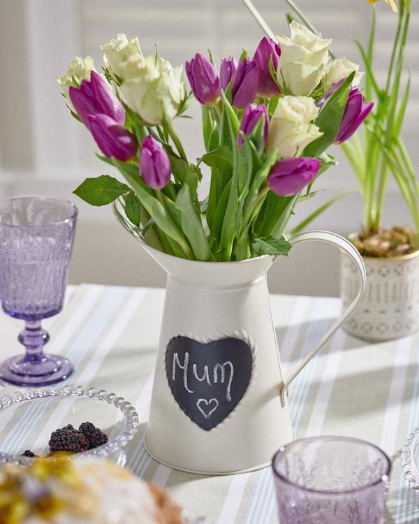 dibor Country Cream Jug Vase with Chalkboard