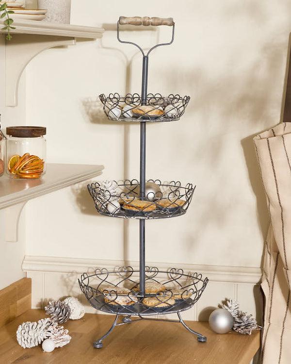 dibor Country Hearts 3 Tier Cake Stand