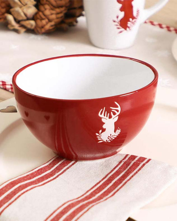 Dibor Cranberry Stag Bowls