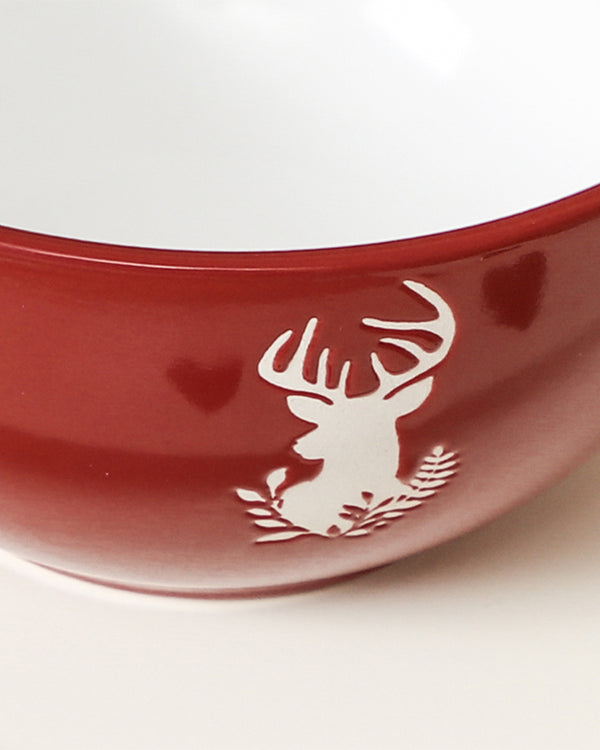 Dibor Cranberry Stag Bowls
