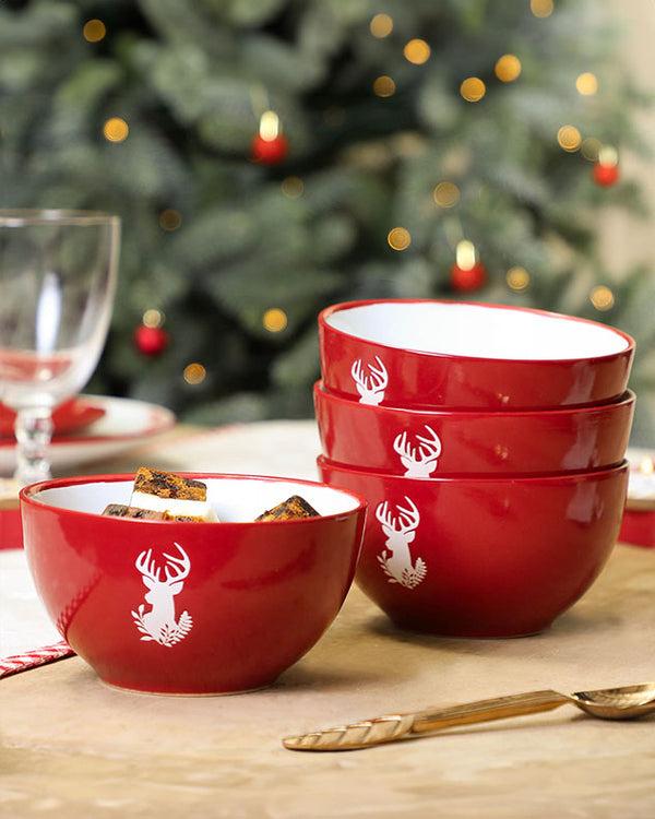dibor Cranberry Stag Bowls